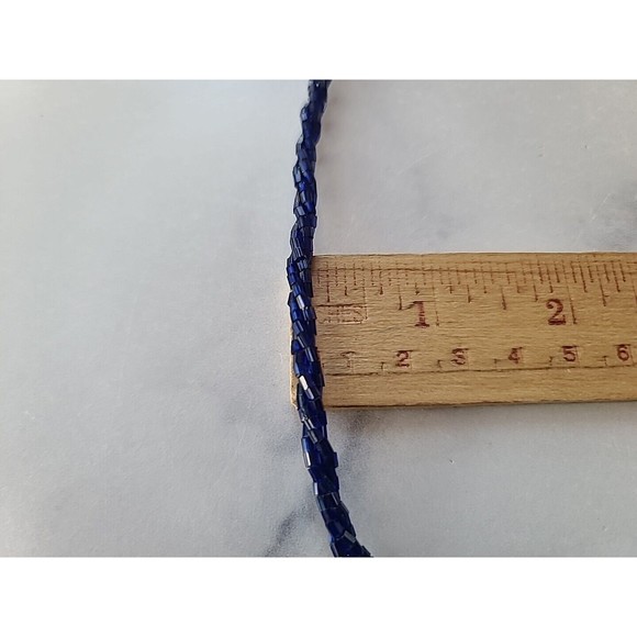 Vintage Blue Glass Beaded Necklace - Picture 10 of 10